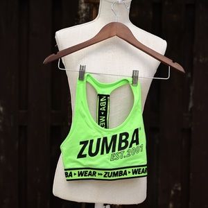 Zumba green sports bra